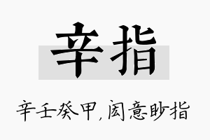 辛指名字的寓意及含义