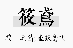 筱鸢名字的寓意及含义