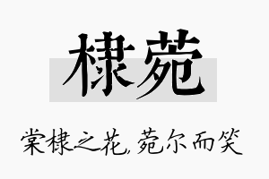 棣菀名字的寓意及含义