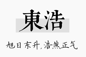 东浩名字的寓意及含义