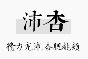 沛杏名字的寓意及含义