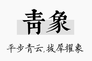 青象名字的寓意及含义