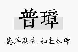 普璋名字的寓意及含义