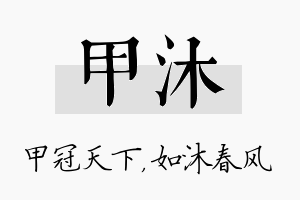 甲沐名字的寓意及含义