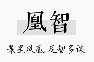 凰智名字的寓意及含义