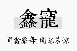 鑫宠名字的寓意及含义