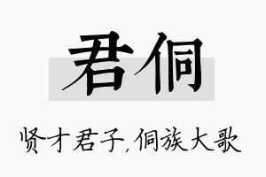 君侗名字的寓意及含义