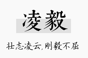 凌毅名字的寓意及含义