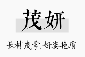 茂妍名字的寓意及含义