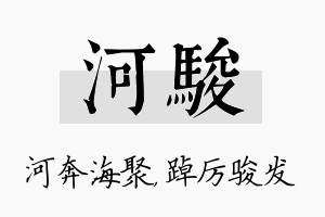 河骏名字的寓意及含义