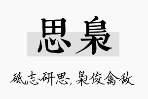 思枭名字的寓意及含义