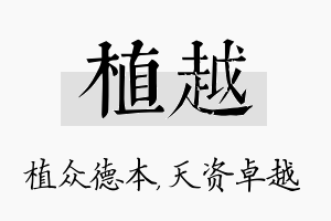 植越名字的寓意及含义