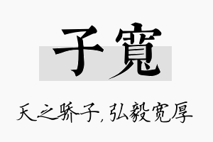 子宽名字的寓意及含义