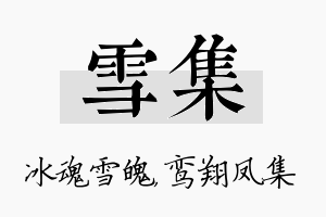 雪集名字的寓意及含义