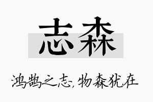 志森名字的寓意及含义