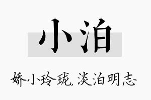 小泊名字的寓意及含义