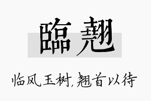 临翘名字的寓意及含义