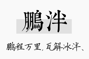 鹏泮名字的寓意及含义