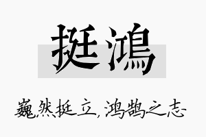 挺鸿名字的寓意及含义