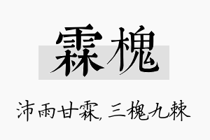 霖槐名字的寓意及含义