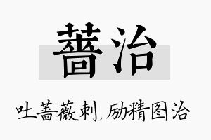 蔷治名字的寓意及含义