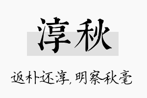 淳秋名字的寓意及含义