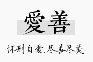 爱善名字的寓意及含义