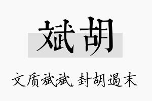 斌胡名字的寓意及含义