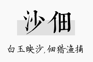 沙佃名字的寓意及含义