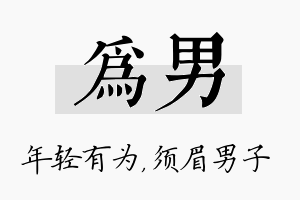 为男名字的寓意及含义