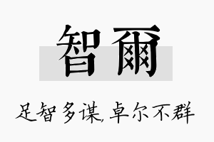 智尔名字的寓意及含义