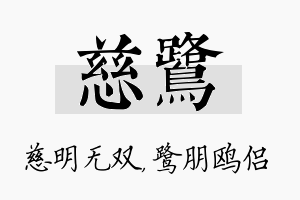 慈鹭名字的寓意及含义