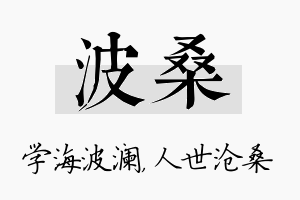 波桑名字的寓意及含义