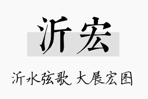 沂宏名字的寓意及含义