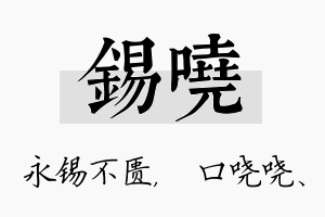 锡哓名字的寓意及含义