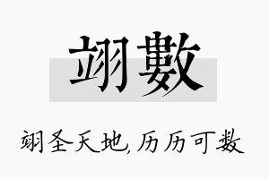 翊数名字的寓意及含义