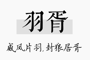 羽胥名字的寓意及含义