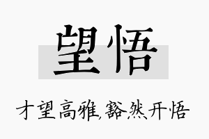 望悟名字的寓意及含义