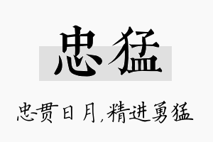 忠猛名字的寓意及含义