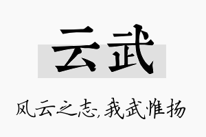 云武名字的寓意及含义