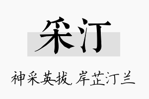 采汀名字的寓意及含义