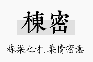 栋密名字的寓意及含义