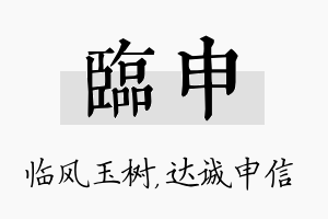 临申名字的寓意及含义