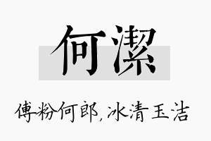 何洁名字的寓意及含义