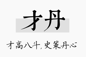 才丹名字的寓意及含义