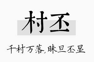 村丕名字的寓意及含义