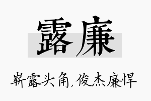 露廉名字的寓意及含义