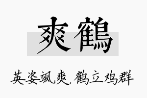 爽鹤名字的寓意及含义