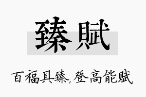 臻赋名字的寓意及含义