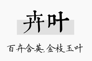 卉叶名字的寓意及含义